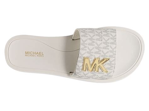 michael michael kors logo platform slide sandal|michael kors suede platform sandals.